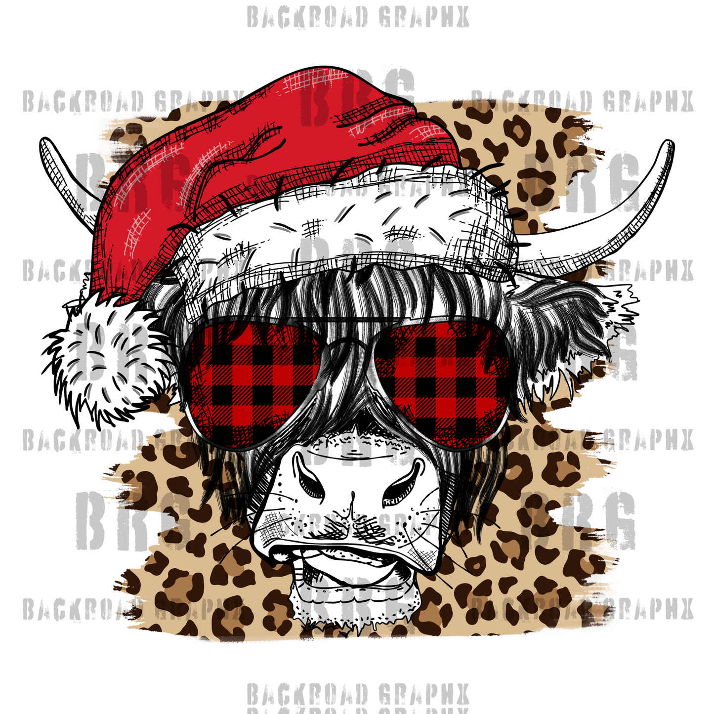 Christmas Cow Transfer Backroad Graphx Best DTF Transfers Near Me UVDTF Stickers decals embroidery swag heat transfers direct to film