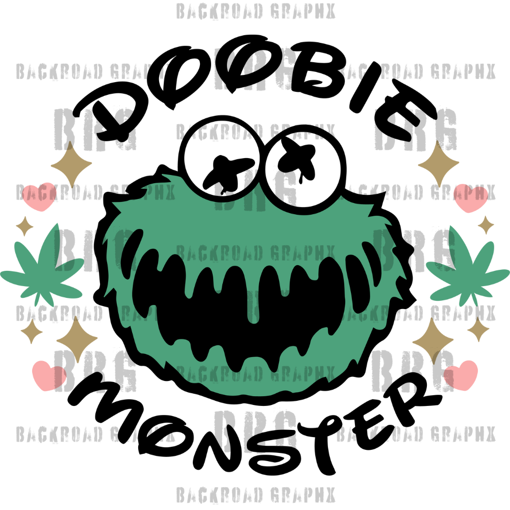 Doobie Monster Transfer Backroad Graphx Best DTF Transfers Near Me UVDTF Stickers decals embroidery swag heat transfers direct to film