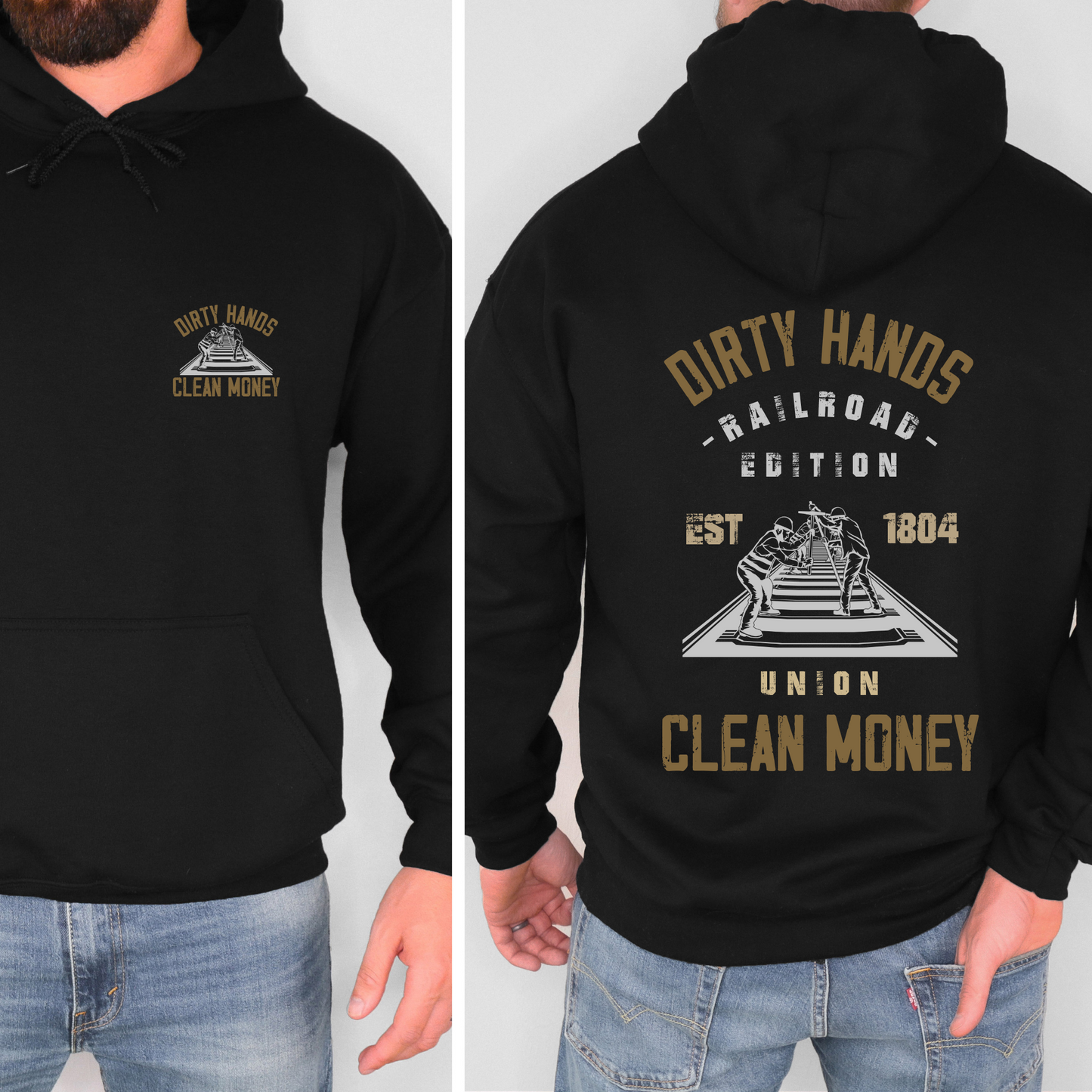 Dirty Hands Clean Money Railroad Backroad Graphx Best DTF Transfers Near Me UVDTF Stickers decals embroidery swag heat transfers direct to film