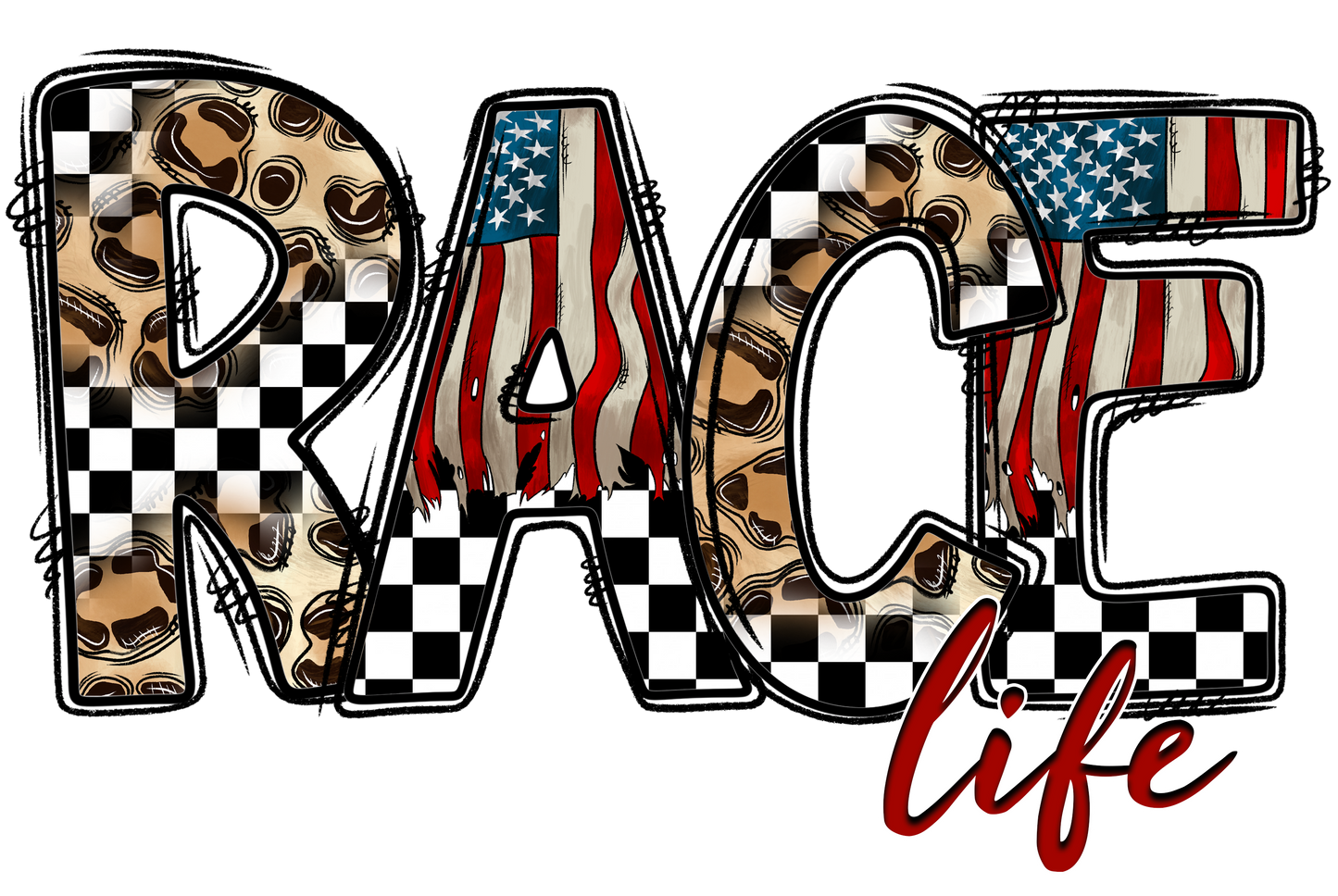 Race Life Transfer Backroad Graphx Best DTF Transfers Near Me UVDTF Stickers decals embroidery swag heat transfers direct to film