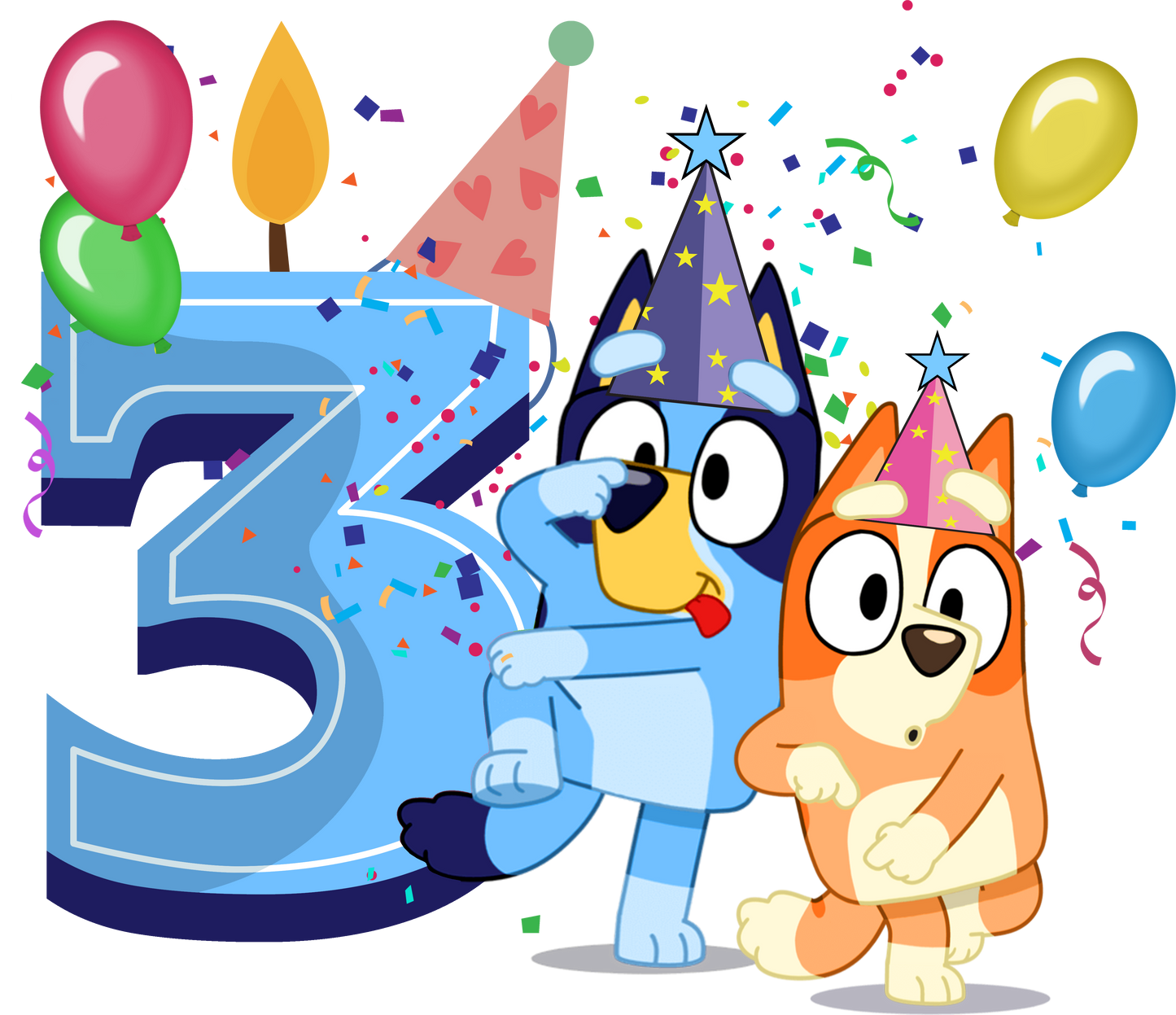 Bluey Birthday Transfer Backroad Graphx Best DTF Transfers Near Me UVDTF Stickers decals embroidery swag heat transfers direct to film