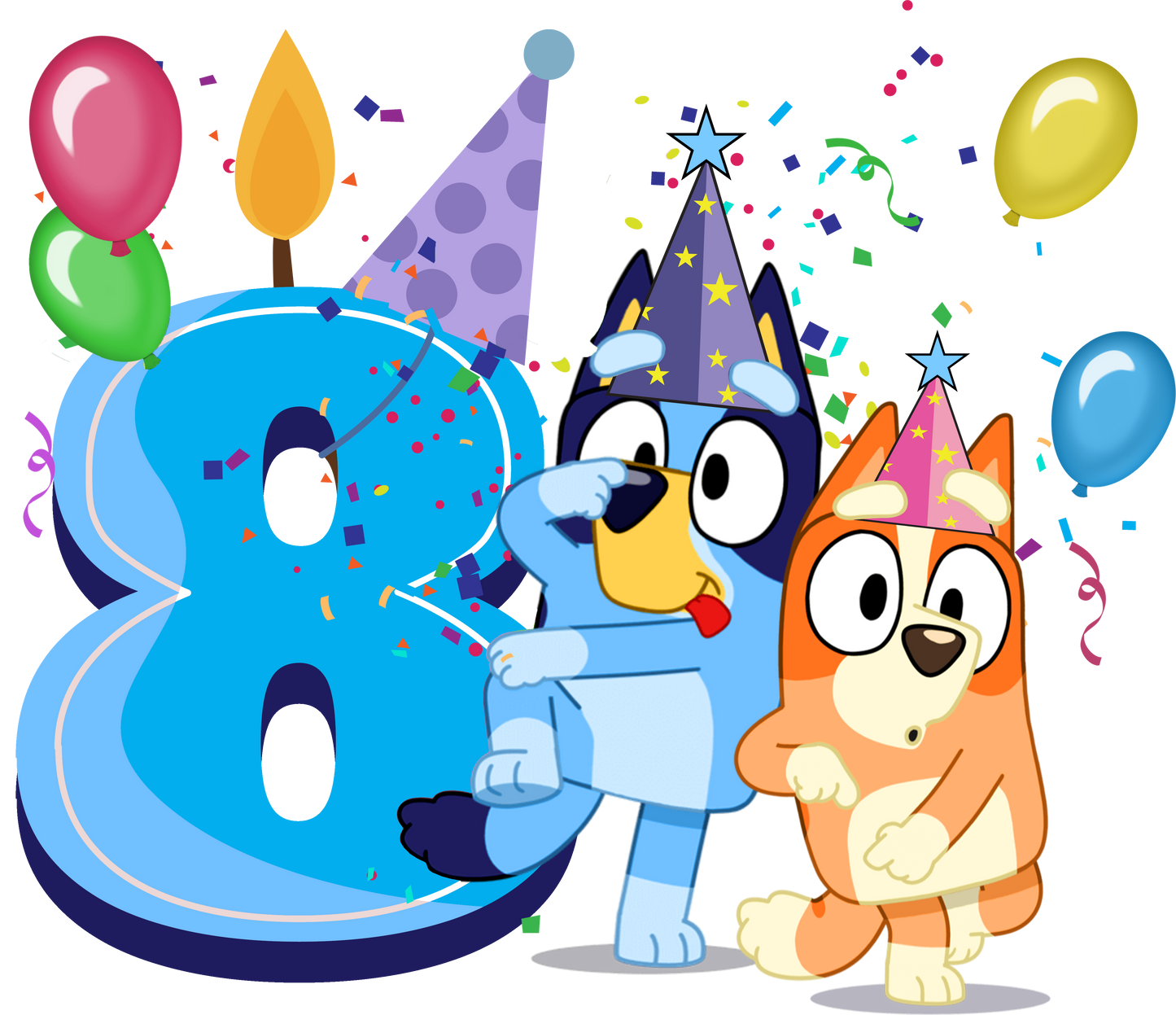 Bluey Birthday Transfer Backroad Graphx Best DTF Transfers Near Me UVDTF Stickers decals embroidery swag heat transfers direct to film