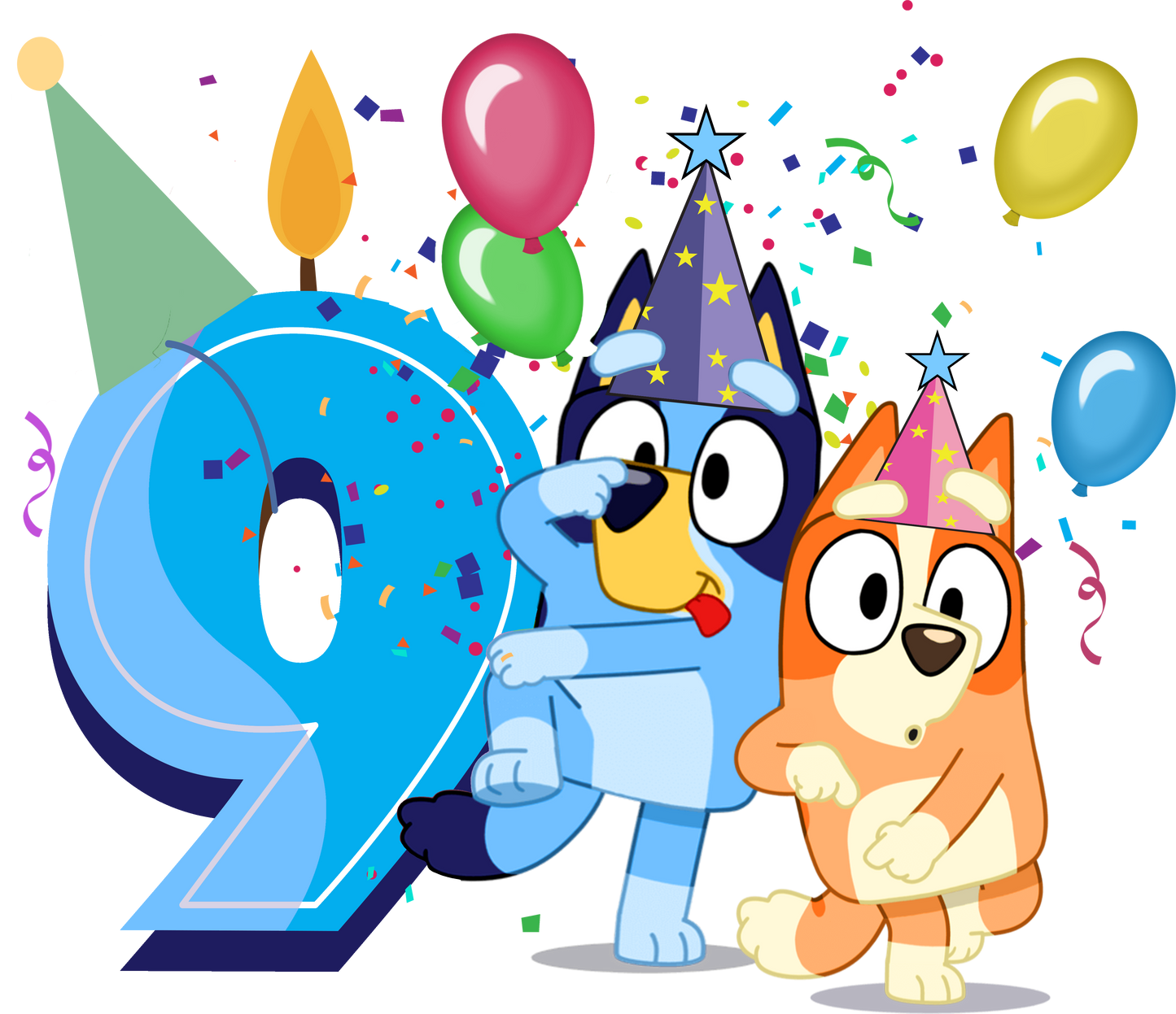 Bluey Birthday Transfer Backroad Graphx Best DTF Transfers Near Me UVDTF Stickers decals embroidery swag heat transfers direct to film