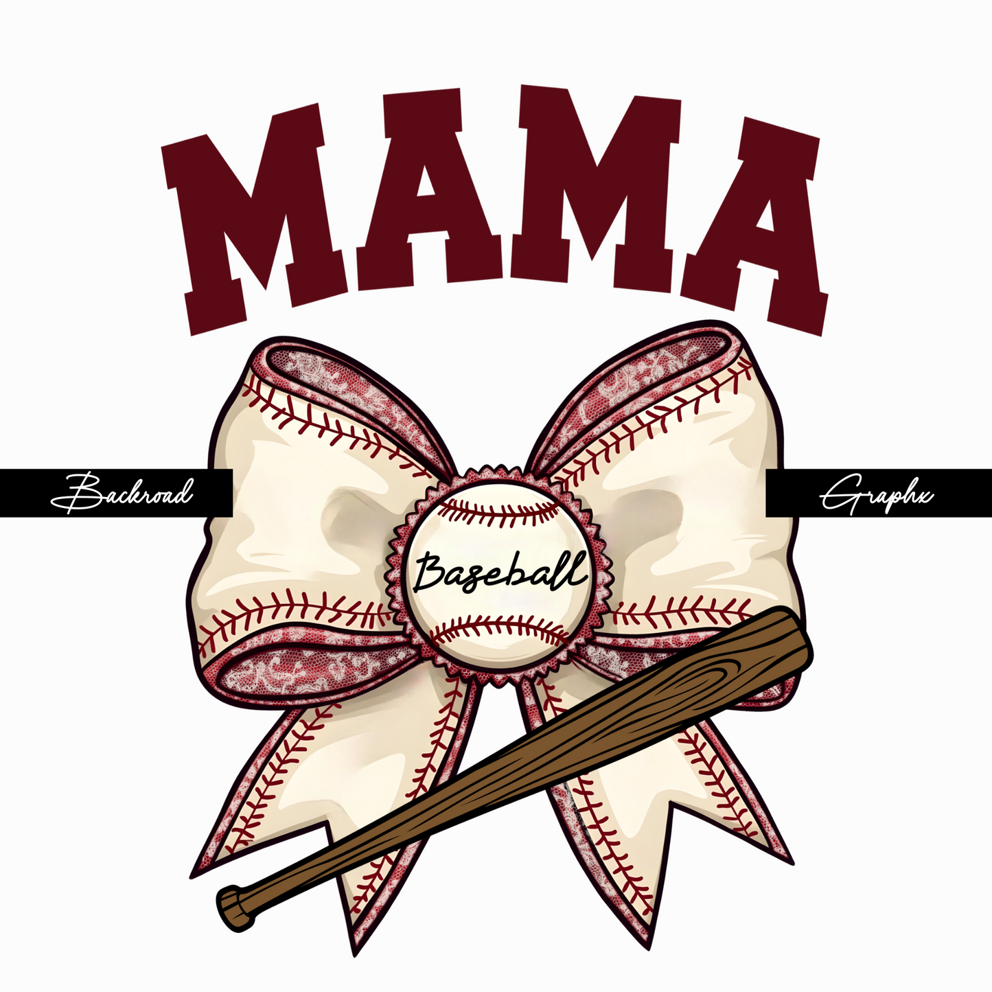 Baseball Mama Bow Transfer
