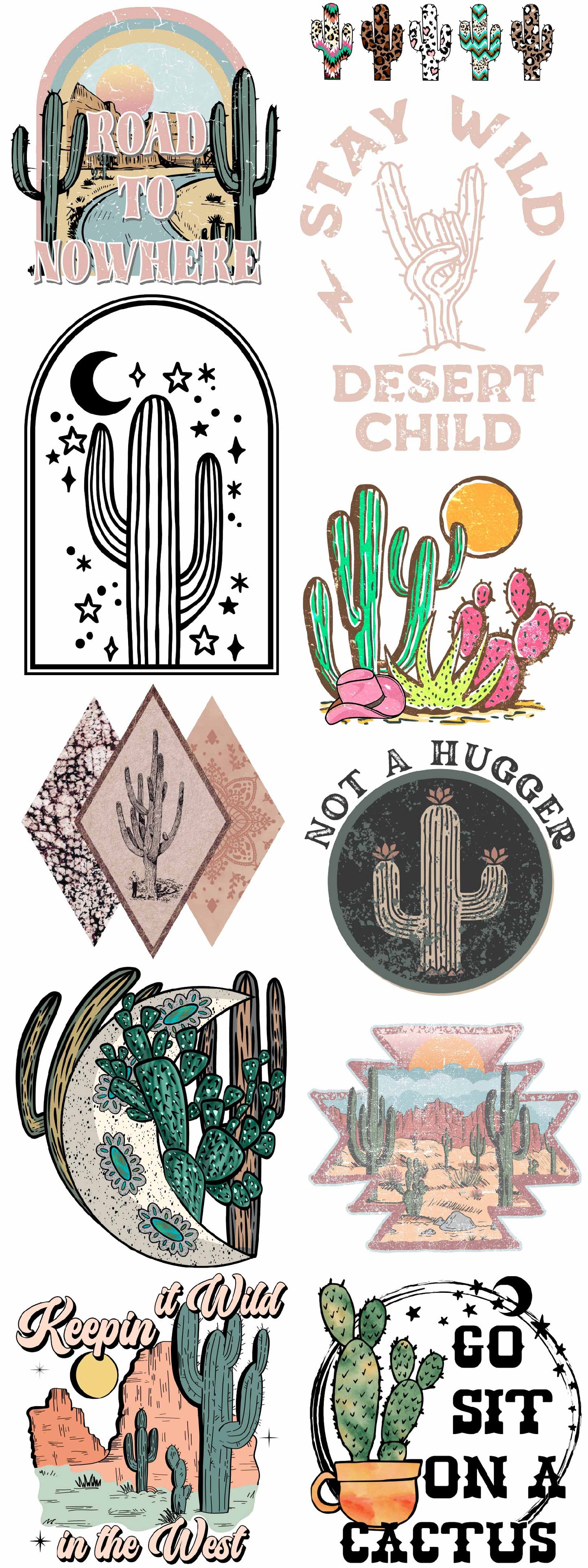 Cactus Creations Pre-made Gangsheet Backroad Graphx Best DTF Transfers Near Me UVDTF Stickers decals embroidery swag heat transfers direct to film