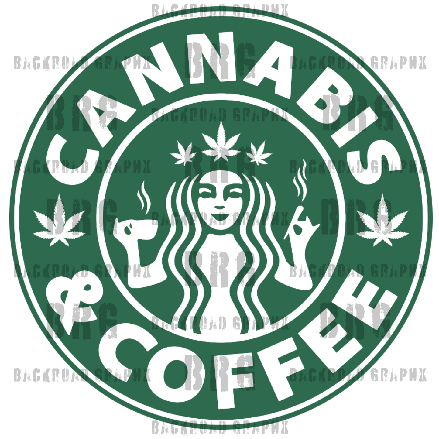 Cannabis & Coffee Transfer Backroad Graphx Best DTF Transfers Near Me UVDTF Stickers decals embroidery swag heat transfers direct to film
