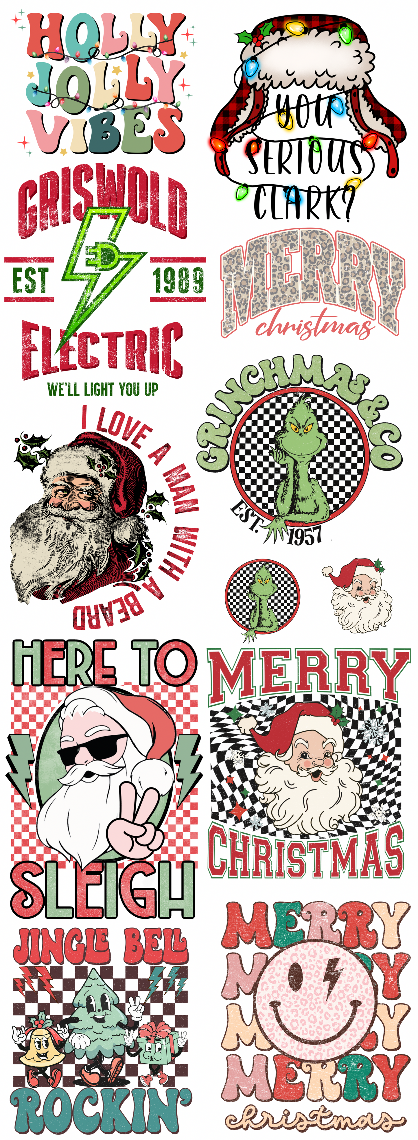 Retro Christmas Gang Sheet 22x60 Backroad Graphx Best DTF Transfers Near Me UVDTF Stickers decals embroidery swag heat transfers direct to film