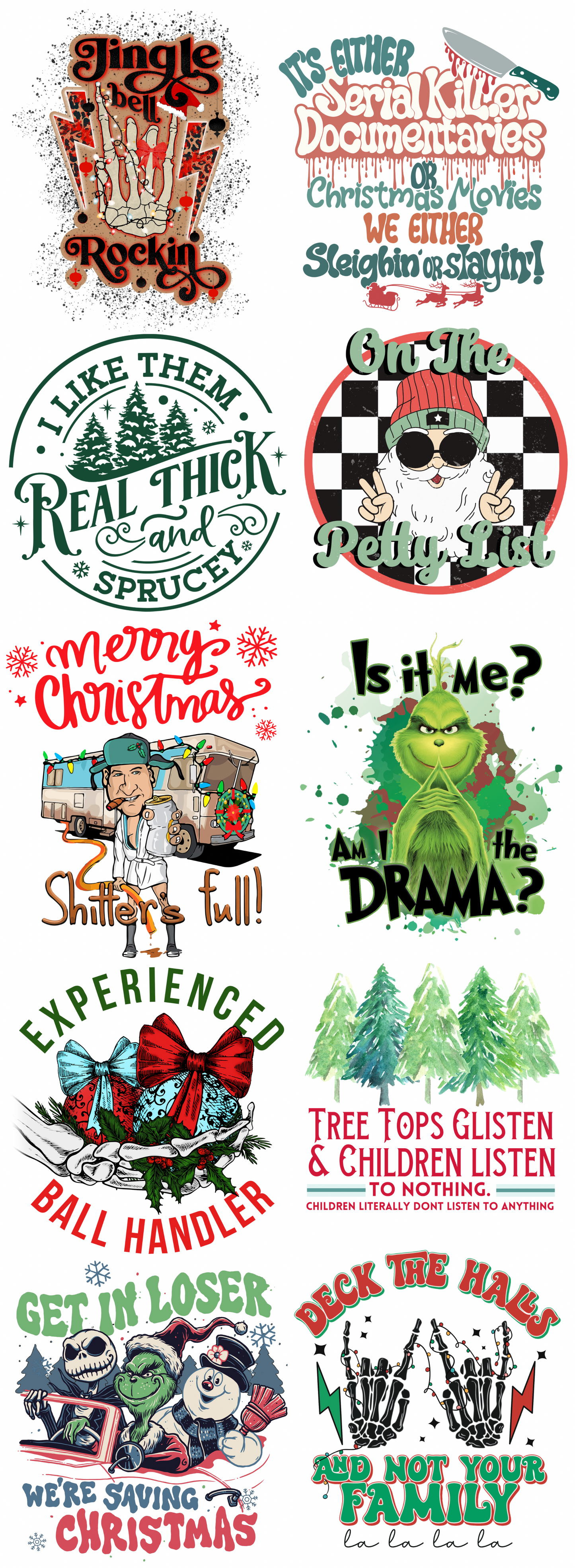 Adult Humor Christmas Pre-made Gangsheet Backroad Graphx Best DTF Transfers Near Me UVDTF Stickers decals embroidery swag heat transfers direct to film