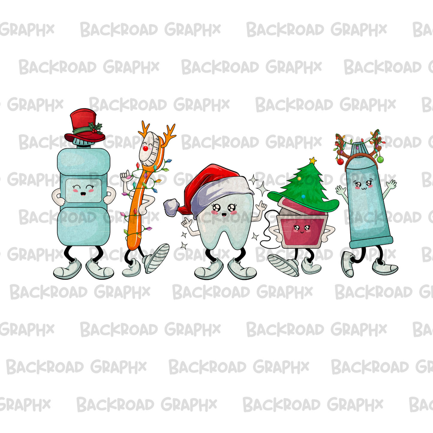 Christmas Dental Hygiene transfer Backroad Graphx Best DTF Transfers Near Me UVDTF Stickers decals embroidery swag heat transfers direct to film