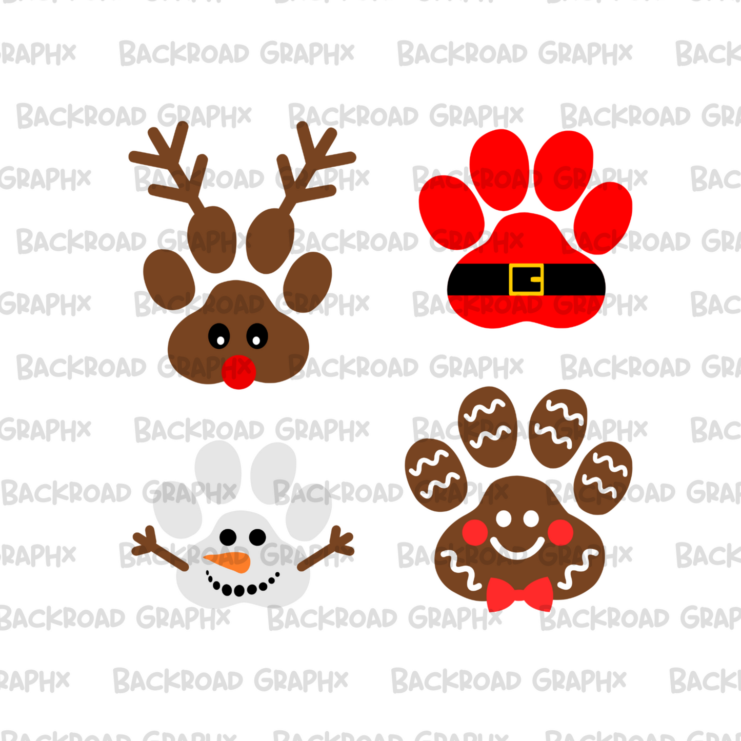 Christmas Paws Transfer Backroad Graphx Best DTF Transfers Near Me UVDTF Stickers decals embroidery swag heat transfers direct to film
