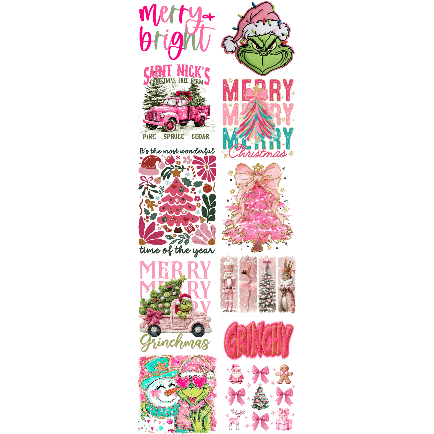 Dreaming of a PINK Christmas Gang Sheet