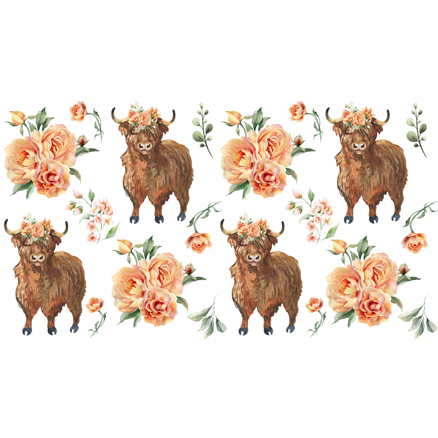 Highland Cow Cup Wrap Backroad Graphx Best DTF Transfers Near Me UVDTF Stickers decals embroidery swag heat transfers direct to film