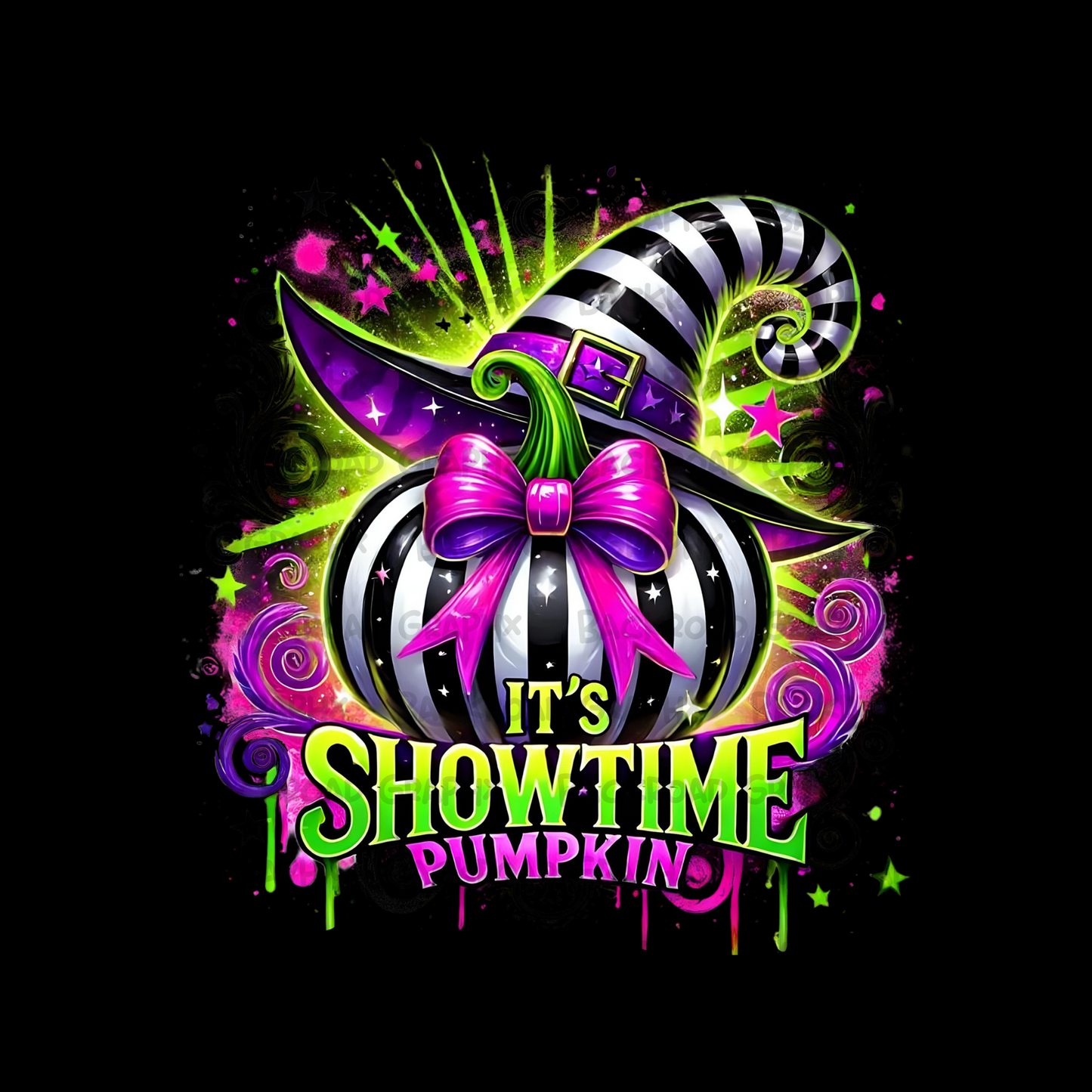 Beetlejuice Showtime Pumpkin Transfer Backroad Graphx Best DTF Transfers Near Me UVDTF Stickers decals embroidery swag heat transfers direct to film