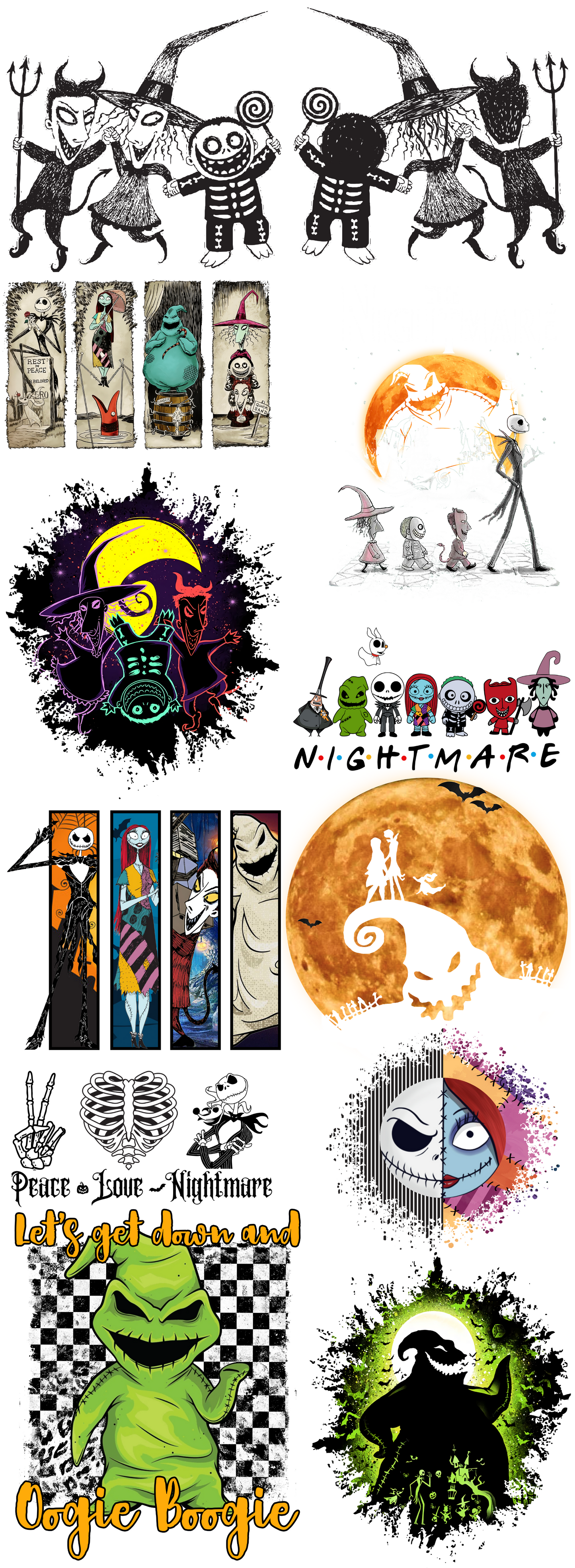 Nightmare before Christmas Pre-made Gangsheets Backroad Graphx Best DTF Transfers Near Me UVDTF Stickers decals embroidery swag heat transfers direct to film