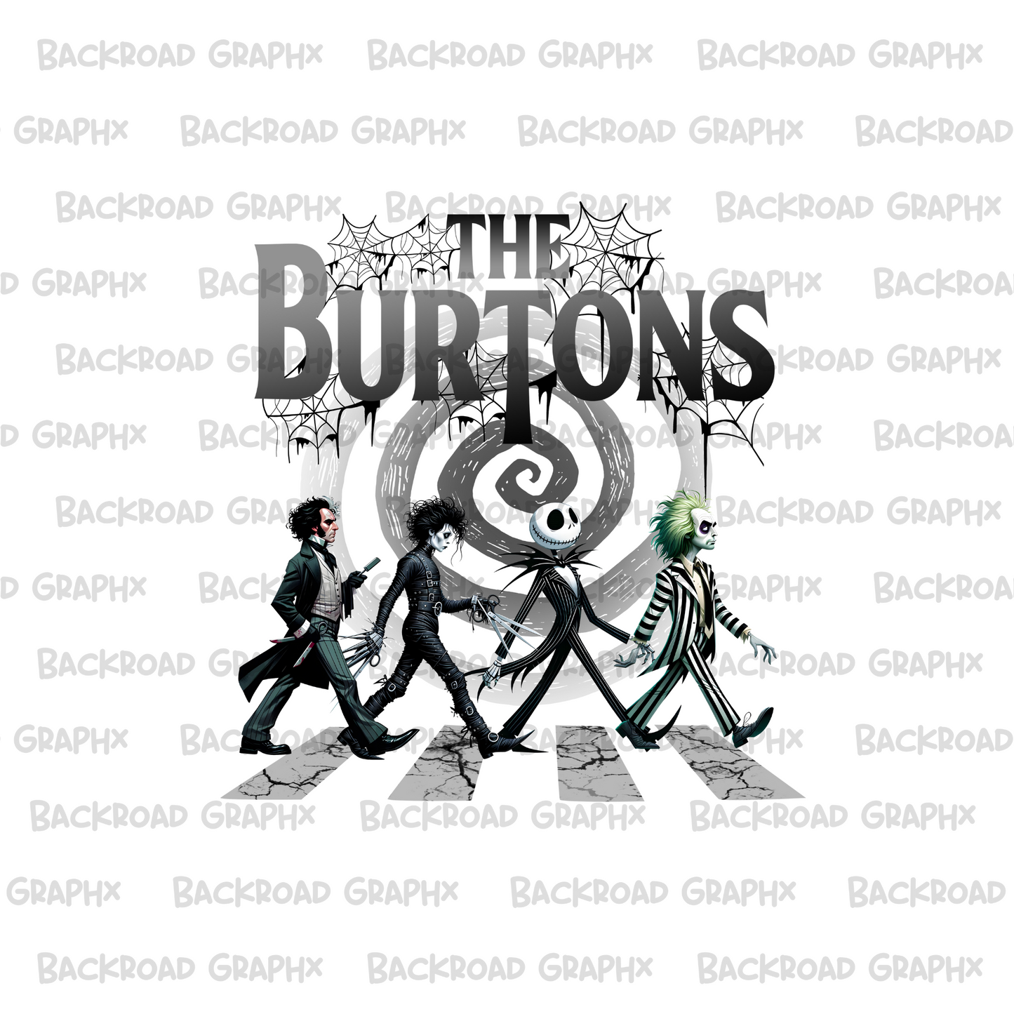 The Burtons Halloween Transfer Backroad Graphx Best DTF Transfers Near Me UVDTF Stickers decals embroidery swag heat transfers direct to film