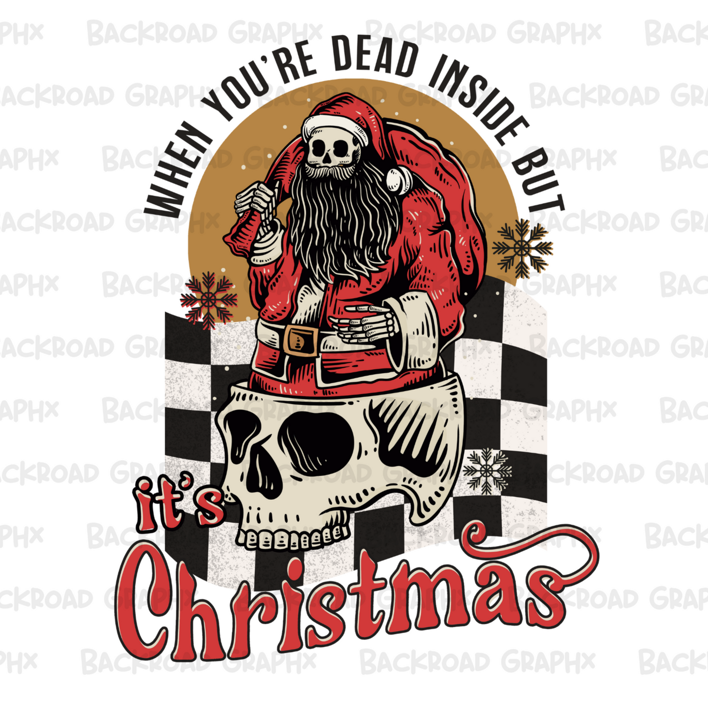 Dead Inside Christmas Transfer Backroad Graphx Best DTF Transfers Near Me UVDTF Stickers decals embroidery swag heat transfers direct to film