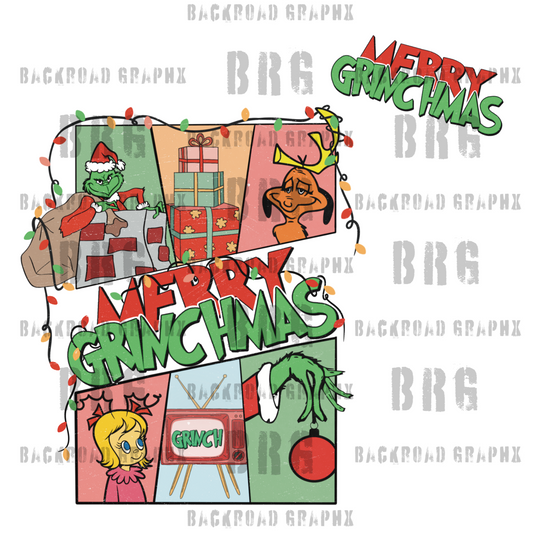 Merry Grinchmas Transfer Backroad Graphx Best DTF Transfers Near Me UVDTF Stickers decals embroidery swag heat transfers direct to film