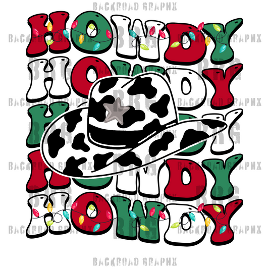 Howdy Howdy Howdy Christmas Transfer Backroad Graphx Best DTF Transfers Near Me UVDTF Stickers decals embroidery swag heat transfers direct to film