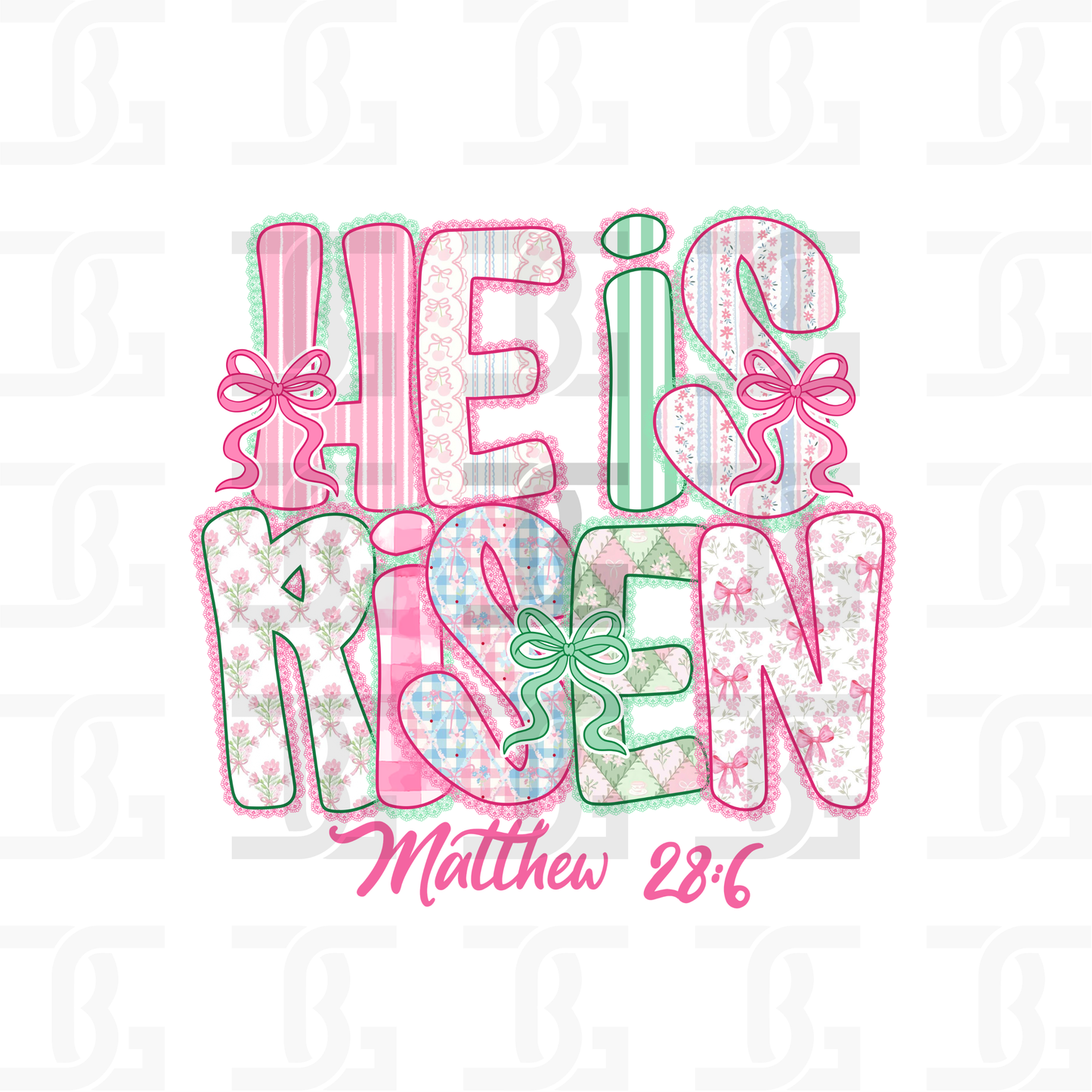 He Is Risen Pink Transfer