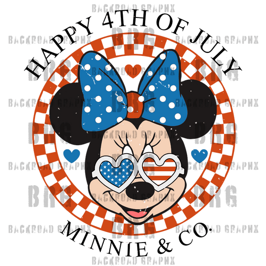 Minnie 4th of July Backroad Graphx Best DTF Transfers Near Me UVDTF Stickers decals embroidery swag heat transfers direct to film