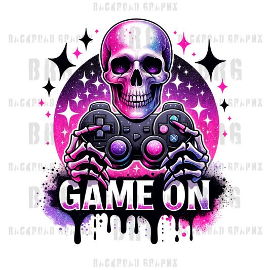 Game On Skull Transfer Backroad Graphx Best DTF Transfers Near Me UVDTF Stickers decals embroidery swag heat transfers direct to film