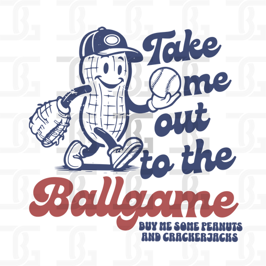 Retro Baseball Peanut Transfer