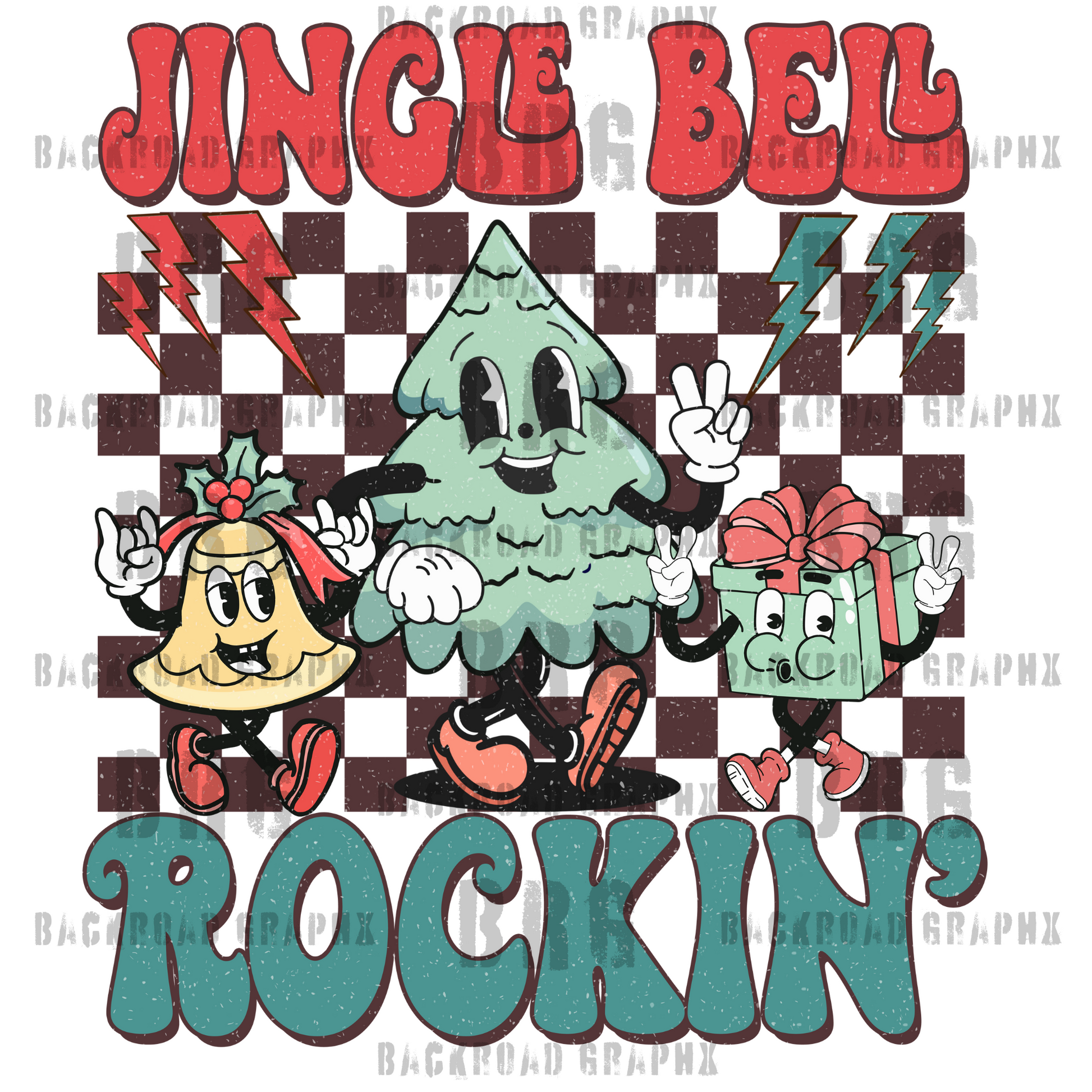 Jingle Bell Rockin' Transfer Backroad Graphx Best DTF Transfers Near Me UVDTF Stickers decals embroidery swag heat transfers direct to film