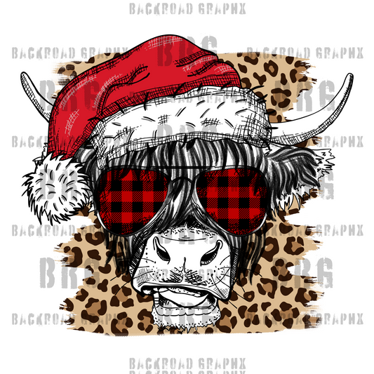 Christmas Cow Transfer Backroad Graphx Best DTF Transfers Near Me UVDTF Stickers decals embroidery swag heat transfers direct to film