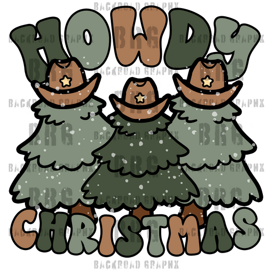 Howdy Christmas Transfer Backroad Graphx Best DTF Transfers Near Me UVDTF Stickers decals embroidery swag heat transfers direct to film