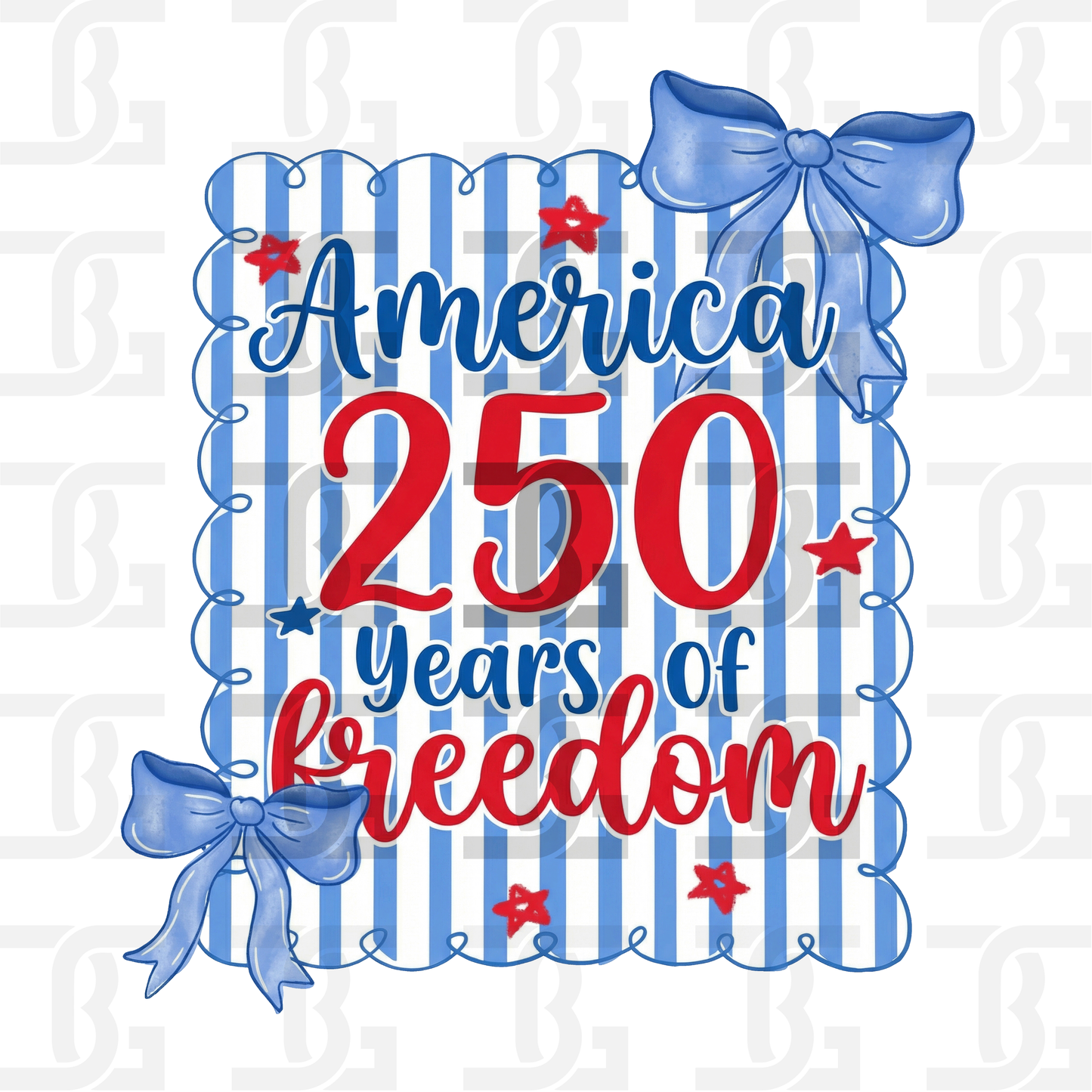 250 Years of Freedom Stripes Transfer