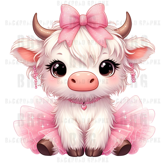 Pink Ballerina Cow Transfer Backroad Graphx Best DTF Transfers Near Me UVDTF Stickers decals embroidery swag heat transfers direct to film