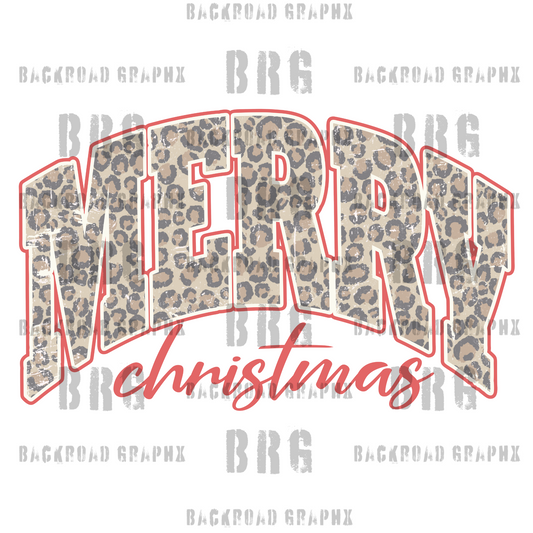 Merry Christmas Cheetah Transfer Backroad Graphx Best DTF Transfers Near Me UVDTF Stickers decals embroidery swag heat transfers direct to film