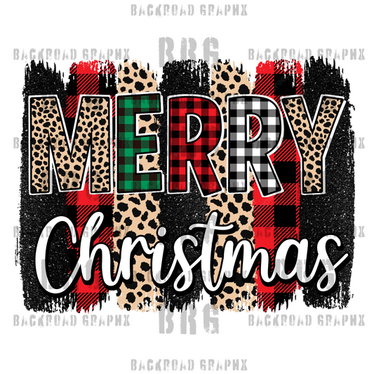 Merry Christmas Plaid Transfer Backroad Graphx Best DTF Transfers Near Me UVDTF Stickers decals embroidery swag heat transfers direct to film