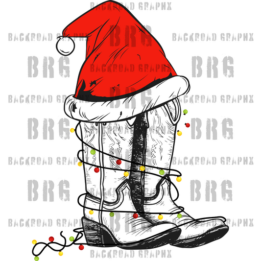 Holiday Boots Transfer Backroad Graphx Best DTF Transfers Near Me UVDTF Stickers decals embroidery swag heat transfers direct to film