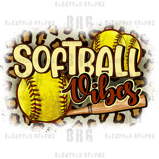 Softball Vibes Transfer Backroad Graphx Best DTF Transfers Near Me UVDTF Stickers decals embroidery swag heat transfers direct to film