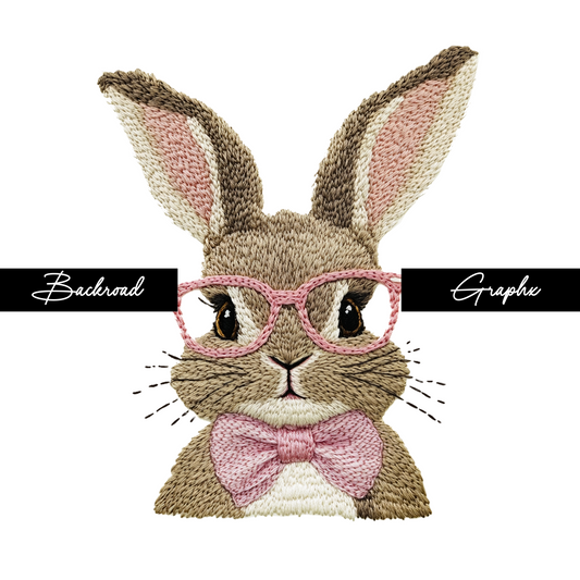Faux Embroidered Bunny Transfer Backroad Graphx Best DTF Transfers Near Me UVDTF Stickers decals embroidery swag heat transfers direct to film