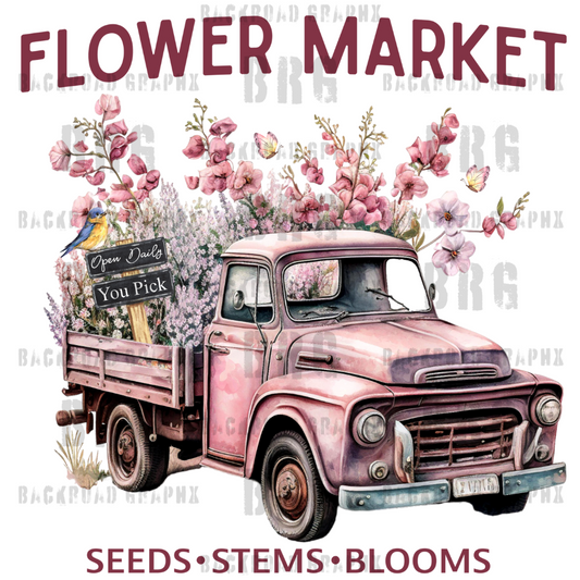 Flower Market Transfer Backroad Graphx Best DTF Transfers Near Me UVDTF Stickers decals embroidery swag heat transfers direct to film