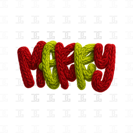 Faux Knitted Merry Transfer
