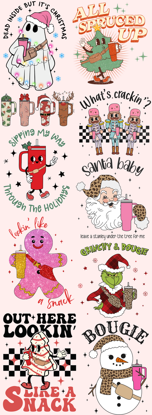 Stanley Cup Christmas Pre-made Gangsheet Backroad Graphx Best DTF Transfers Near Me UVDTF Stickers decals embroidery swag heat transfers direct to film