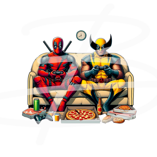 Deadpool and Wolverine Gaming Transfer Backroad Graphx Best DTF Transfers Near Me UVDTF Stickers decals embroidery swag heat transfers direct to film