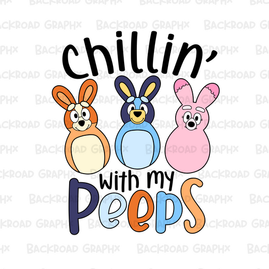 Easter Chillin With My Peeps Kids Transfer Backroad Graphx Best DTF Transfers Near Me UVDTF Stickers decals embroidery swag heat transfers direct to film