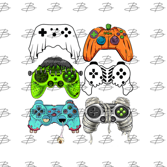 Halloween Game Controllers Transfer Backroad Graphx Best DTF Transfers Near Me UVDTF Stickers decals embroidery swag heat transfers direct to film