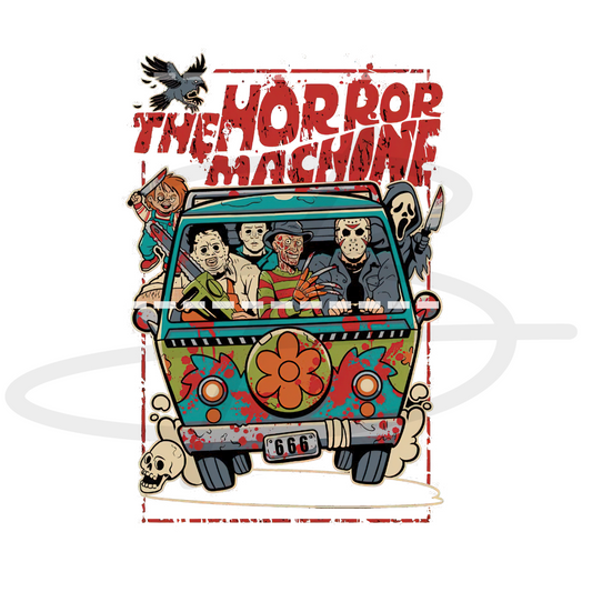 The Horror Machine Transfer Backroad Graphx Best DTF Transfers Near Me UVDTF Stickers decals embroidery swag heat transfers direct to film
