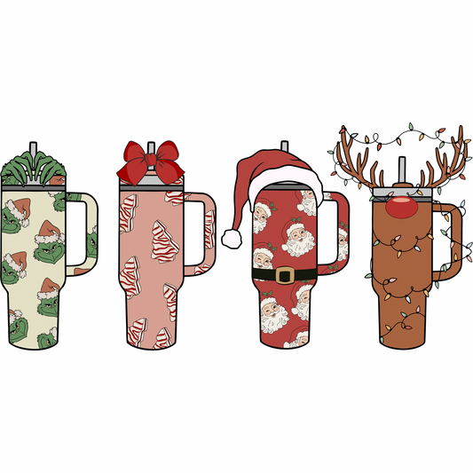 Christmas cups transfer Backroad Graphx Best DTF Transfers Near Me UVDTF Stickers decals embroidery swag heat transfers direct to film