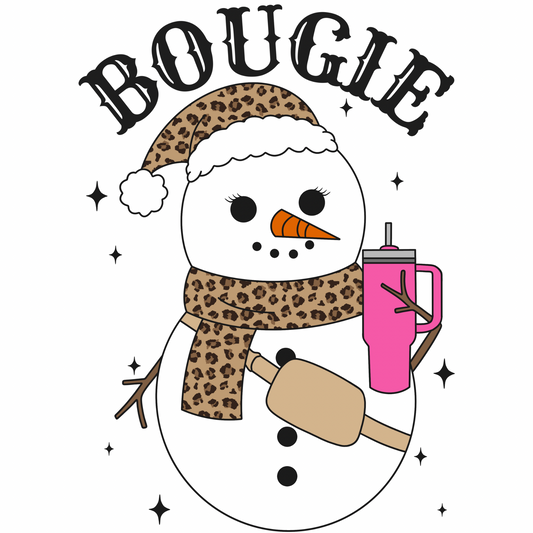 Bougie Snowman transfer Backroad Graphx Best DTF Transfers Near Me UVDTF Stickers decals embroidery swag heat transfers direct to film