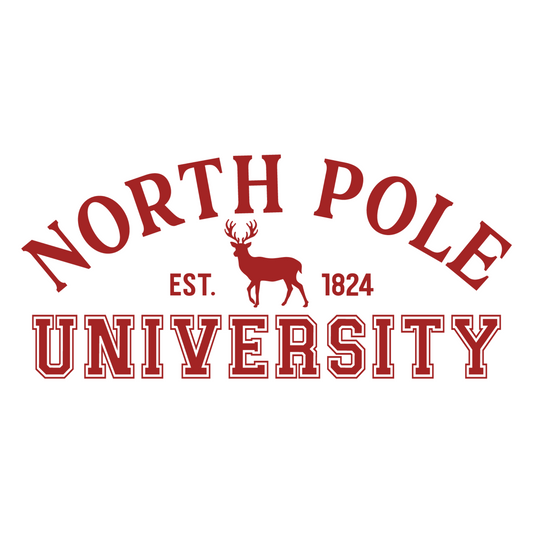 North Pole University transfer Backroad Graphx Best DTF Transfers Near Me UVDTF Stickers decals embroidery swag heat transfers direct to film