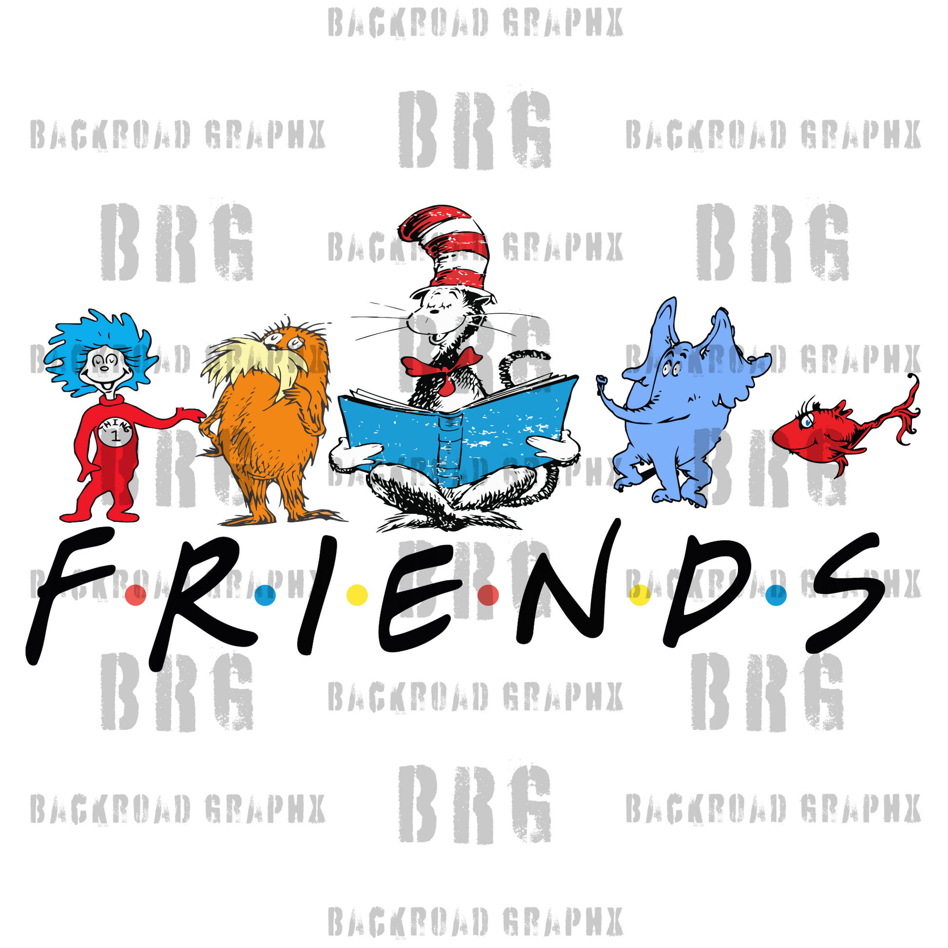 Dr. Seuss Friends Transfer Backroad Graphx Best DTF Transfers Near Me UVDTF Stickers decals embroidery swag heat transfers direct to film
