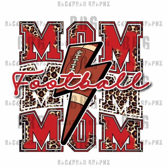 Football Mom Red Backroad Graphx Best DTF Transfers Near Me UVDTF Stickers decals embroidery swag heat transfers direct to film