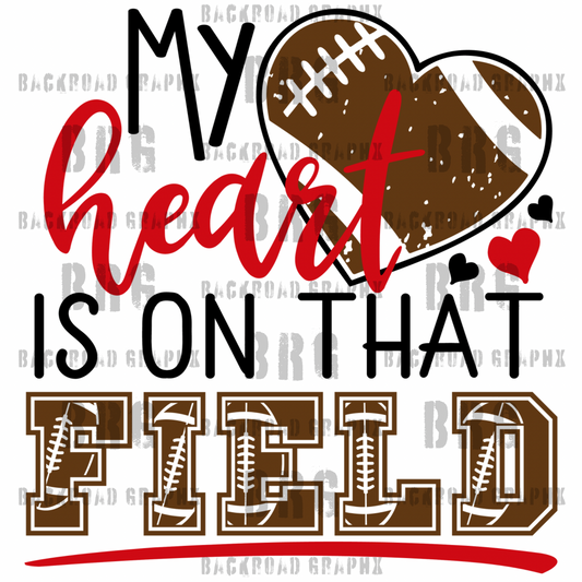 My Heart is on that field Backroad Graphx Best DTF Transfers Near Me UVDTF Stickers decals embroidery swag heat transfers direct to film