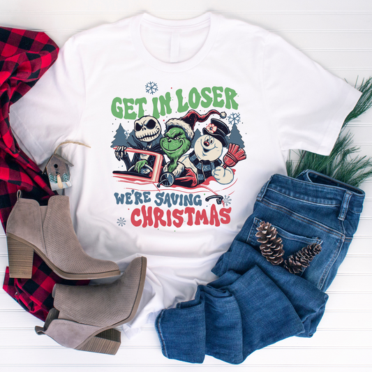 Get in Loser Christmas Tee Backroad Graphx Best DTF Transfers Near Me UVDTF Stickers decals embroidery swag heat transfers direct to film
